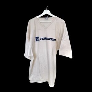 General Motors Powertrain Sleep Oversized Shirt GM One Sz Cream Michigan History